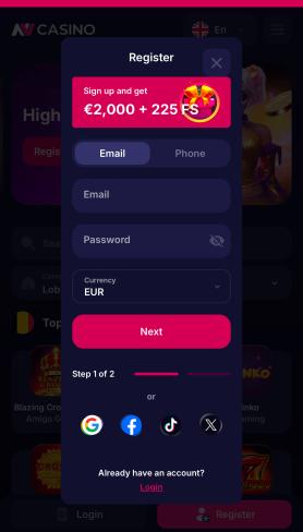 NV Casino registration