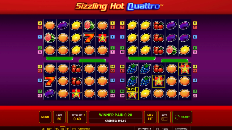 Sizzling Hot Quattro Scatters