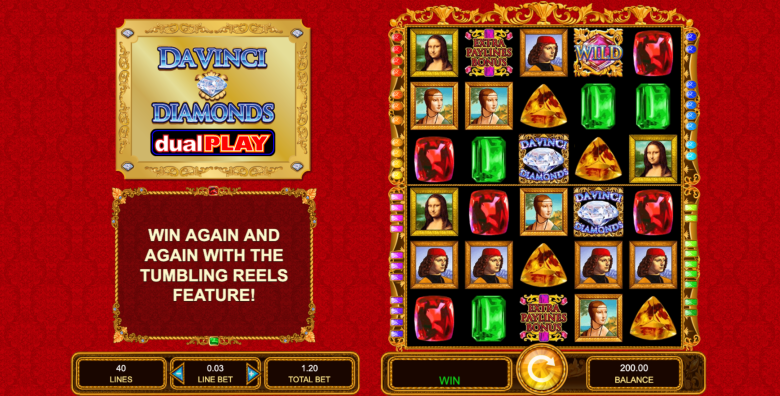 Da Vinci Diamond Dual Play Main Screen