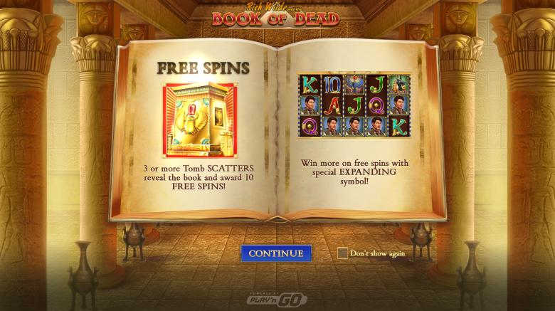 Book of Dead Main Screen