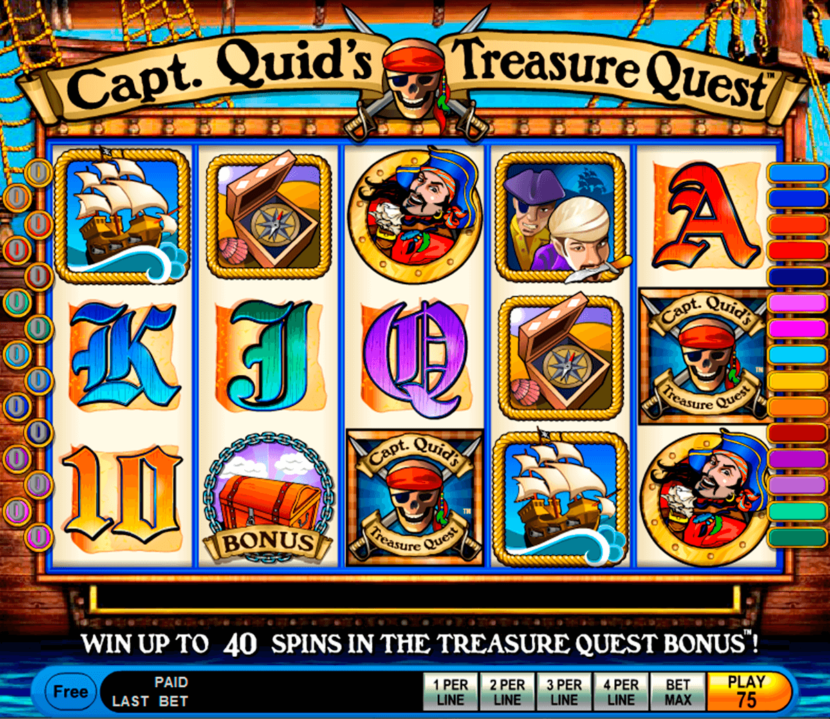 capt quids treasure quest igt automat pa nett 