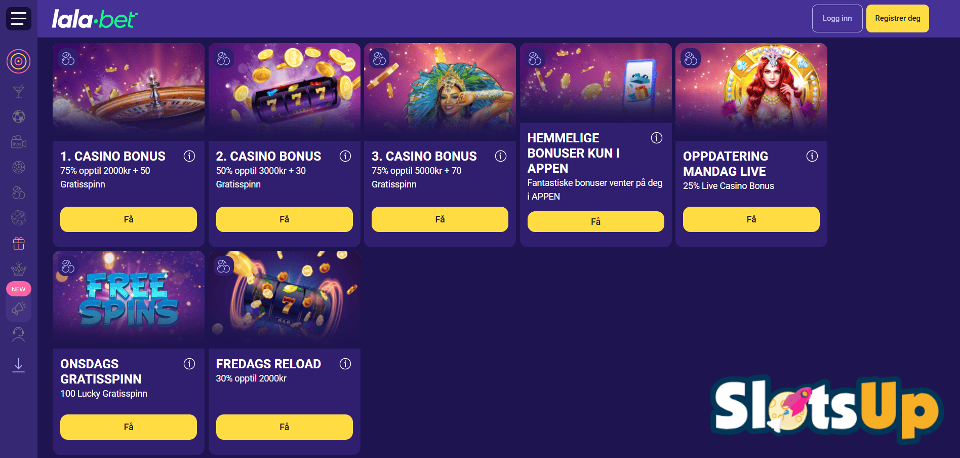 LaLaBet Casino online bonuser