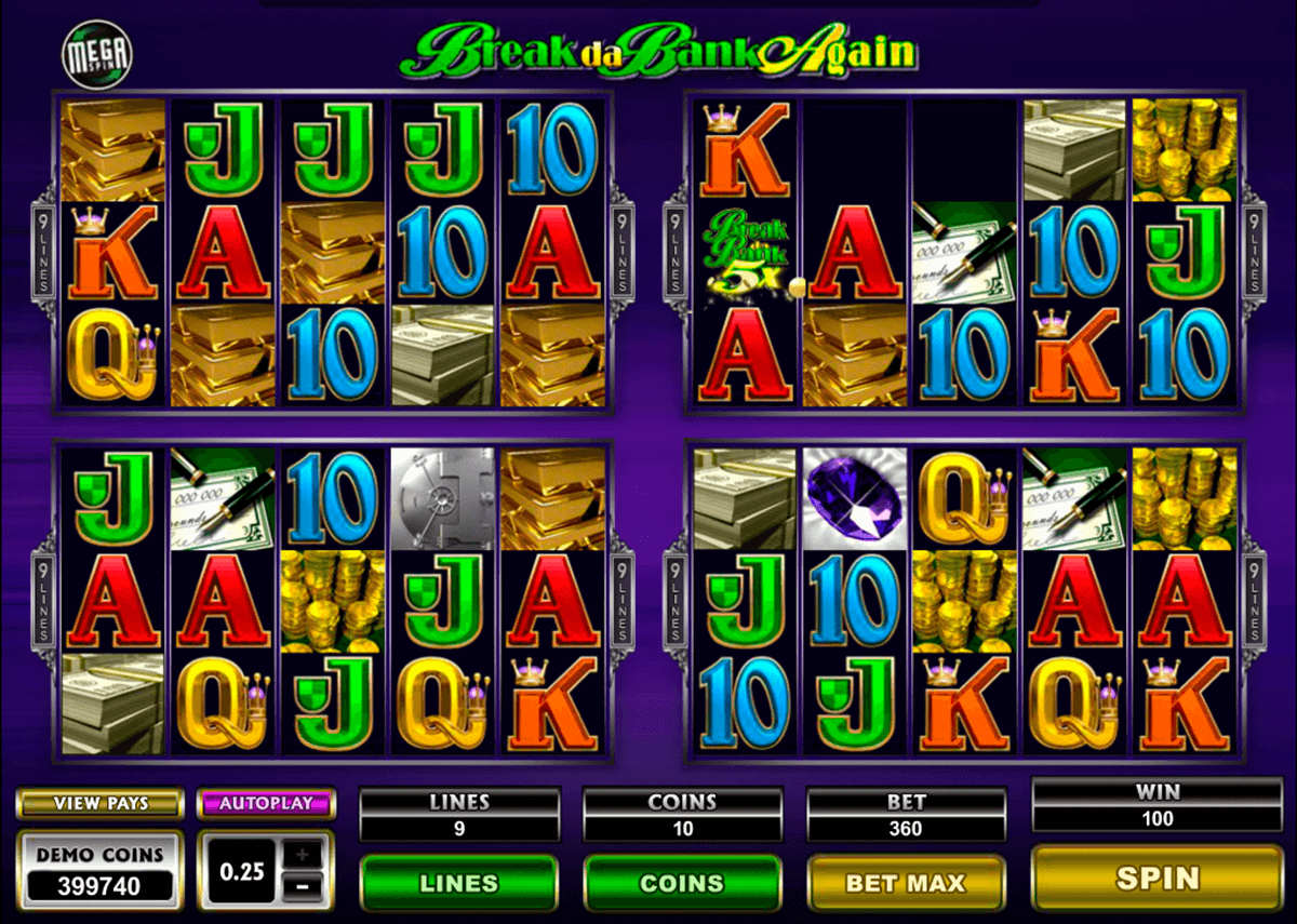 break da bank again megaspin microgaming automat pa nett