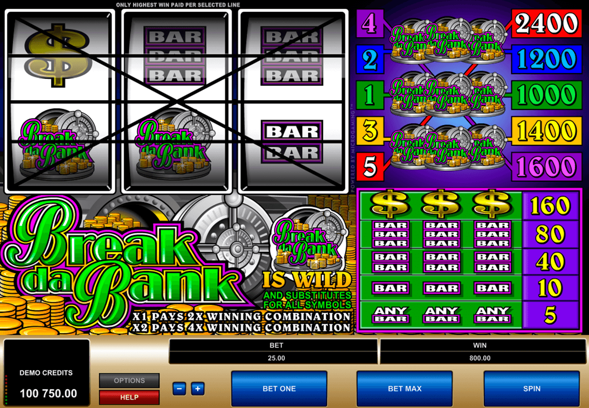 break da bank microgaming automat pa nett