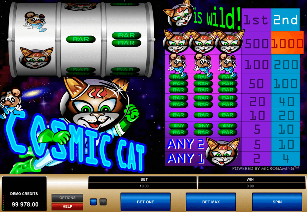 cosmic cat microgaming automat pa nett