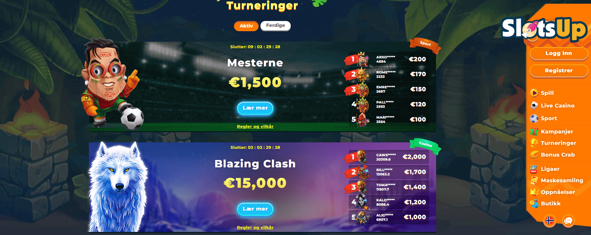 Wazamba Online Casino turneringer