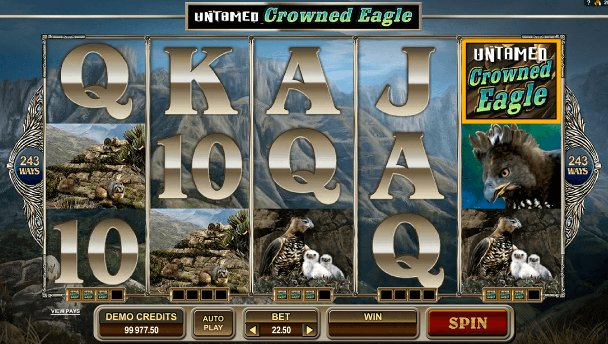 untamed crowned eagle microgaming automat pa nett